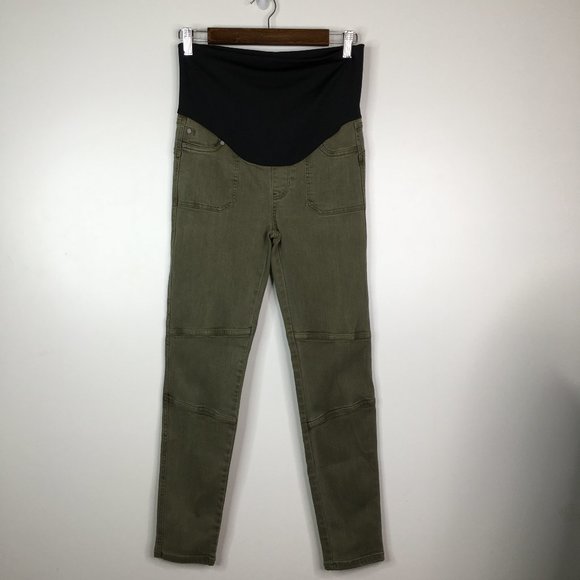 Liverpool Jeans Company Pants - Liverpool Maternity Olive Denim Ankle Cargo Pants